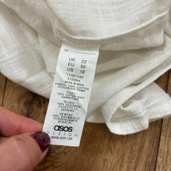 NEW ASOS DESIGN curve textured beach short in white 100% Cotton 18 - Picture 10 of 10